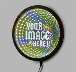 'Custom Infinity Mirror Sign - 9.5" Diameter